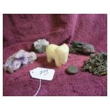 CARVED ELEPHANT & ROCK COLLECTION