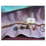 BOX LOT: WOOD NECKLACE & LUCITE RINGS