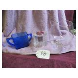 BOX LOT: COBALT BLUE & MARTINI SERVER