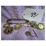 BOX LOT: RINGS & UW RIVER FALLS PINS