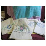 (4) VTG EMBROIDERED PILLOW COVERS