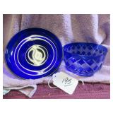 CZECH OR POLAND BOWL & COBALT DISH