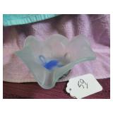 SATIN GLASS BOWL - 7"W X 3"H