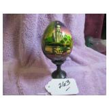 RUSSIAN PAINTED & LACQUERED WOOD EGG