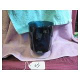 HANDMADE COBALT BLUE FOOTED VASE