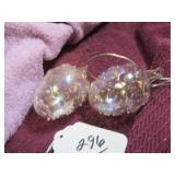 (2) IRIDESCENT HAND-BLOWN ORNAMENTS