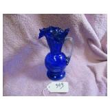 VTG HAND-BLOWN COBALT BLUE VASE