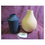 (2) METAL VASES - 6"H & 7"H