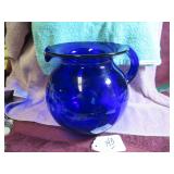 COBALT BLUE GLASS PITCHER