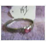 SAMSAN HINGED BRACELET W/ PINK STONE