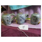 (3) SIGNED STONEWARE PIECES W/ S&PS