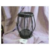 RUSTIC METAL CAGED CANDLE LANTERN W/ GLASS...