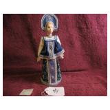 PORCELAIN HEAD & HANDS RUSSIAN DOLL - 10.5"H