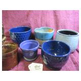 PLANTING POTS - 6.5"W X 5.5"H + SMALLER - MOST NEW