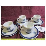 (4) DEMITASSE CUPS & SAUCERS - FROM BRAZIL