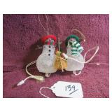 (2) VTG LIGHT-UP SNOWMEN
