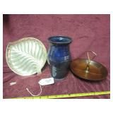 MCM WALNUT CANDY DISH, JACKSON POTTERY,...