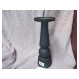 GLASS PILLAR CANDLE HOLDER - MATTE BLACK - 12"H