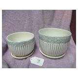 (2) POTTING PLANTERS - 7"W + 5.5"W - NEVER USED