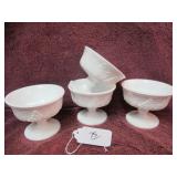 (4) INDIANA COLONY - HARVEST GRAPE - MILK GLASS...