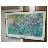 VAN GOGH PRINT - "IRIS IS" - FRAMED 36"W X 24"H