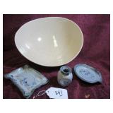 SPECKLED 12" BOWL - SOME CHIPS ON TOP EDGE -...