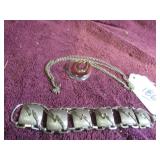 MULTICOLORED NECKLACE + BRACELET - MCM PANEL LINK