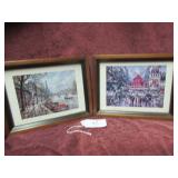 (2) FRAMED PARISIAN SCENES - 9 1/8"W X 7 1/8"H
