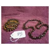 SWIRL WOODEN BEADED BRACELET + HAWAIIAN KOA...
