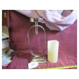 SILVER METAL FRAME - PILLAR CANDLE HOLDER - 12"H