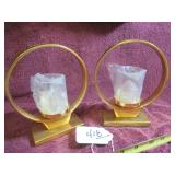 (2) TEA LIGHT CIRQUE CANDLE HOLDERS - 6.75"H - GC