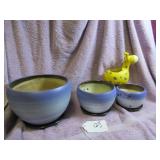 (3) PLANT POTS - (1) GIRAFFE SUCCULENT POT -...
