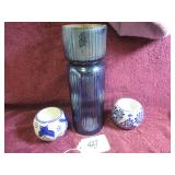 (2) DELFT STYLE TEA LIGHT CANDLE HOLDERS + BLUE...
