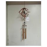 SPIRAL WIND CHIME - COPPER GEM ORNAMENT - 35"H