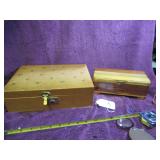 VTG JEWELRY BOX + CEDAR BOX FROM MONROE, WI