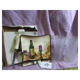 (2) FROSTED VASES/CANDLE HOLDERS & NEW CHEESE...