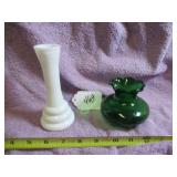 VTG RANDALL MILK GLASS 3-RIBBED VASE + ANCHOR...