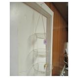 IVORY-COLORED 3-TIER WIRE FRUIT BASKET - 38"H