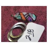 MODERNIST BROOCH W/ INTERTWINED TWIRL &...