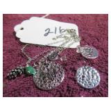 TRIPLE PINE NECKLACE W/ MATCHING EARRINGS