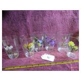 (6) CARISA 4.5"H TUMBLERS W/ HAND-PAINTED...