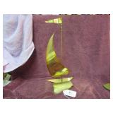 YOSI MCM SAILBOAT - BRASS SAILS + ONYX BASE -...
