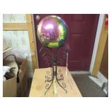 GAZE GLASS BALL ON STAND OF METAL - 22"H