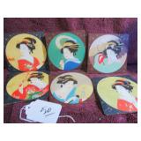 (6) GEISHA WOMEN COASTERS - BEAUTY IN FOUR SEASONS
