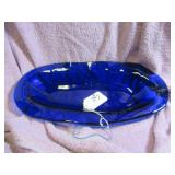 (5) COBALT BLUE LARGE CENTER PIECE - 16"W X 8"W...