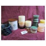 MOSAIC CANDLE HOLDER + (7) NEW CANDLES