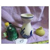 5.5" DELFT HYACINTH VASE - SIGNED POTTERY XMAS...