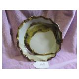 GLAZED POTTERY PIE DISH - SIGNED