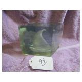 RESIN CUBE CONTAINING A STYLIZED SAIL BOAT -...