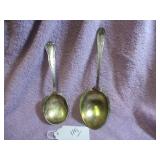 (2) SERVING SPOONS, L TO R: TOWEL & HOLMES &...